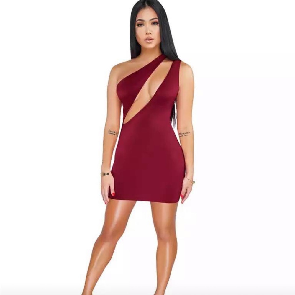 V cut mini dress